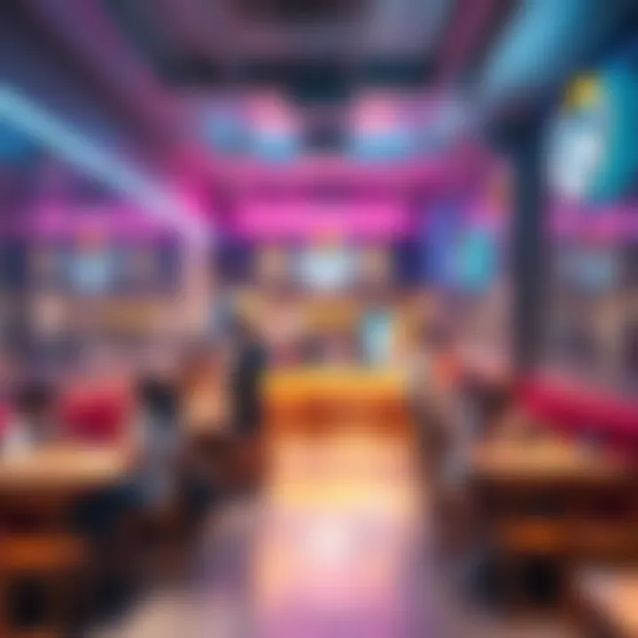 The Overwatch Collaboration Cafe in Japan featuring themed decor and fans enjoying the experience.