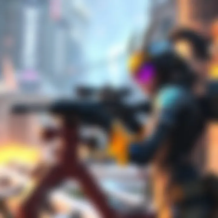 Overwatch character in action An Overwatch character aiming with a sniper rifle in a game environment