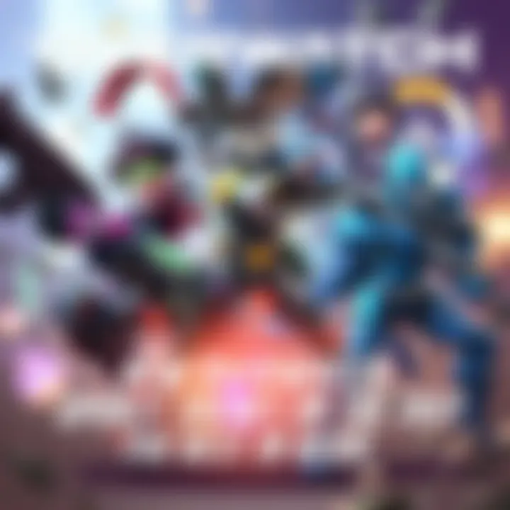 Colorful Overwatch characters showcasing their unique skills in a dynamic scene