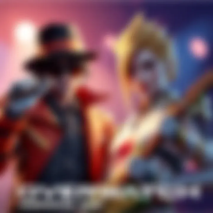 Overwatch characters as famous musicians Lucio dressed as Michael Jackson and Moira styled like David Bowie, blending gaming and music culture