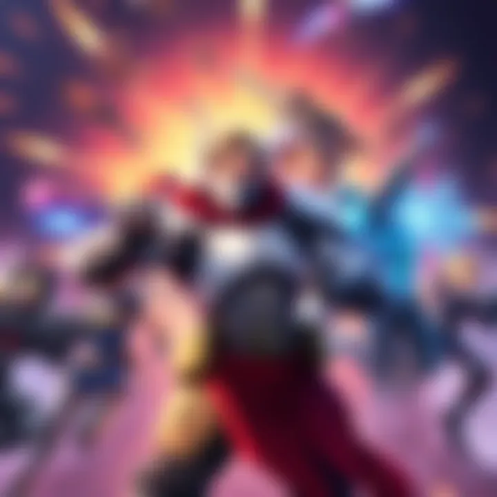Various Overwatch heroes showcasing their abilities and perks in a dynamic battle scene