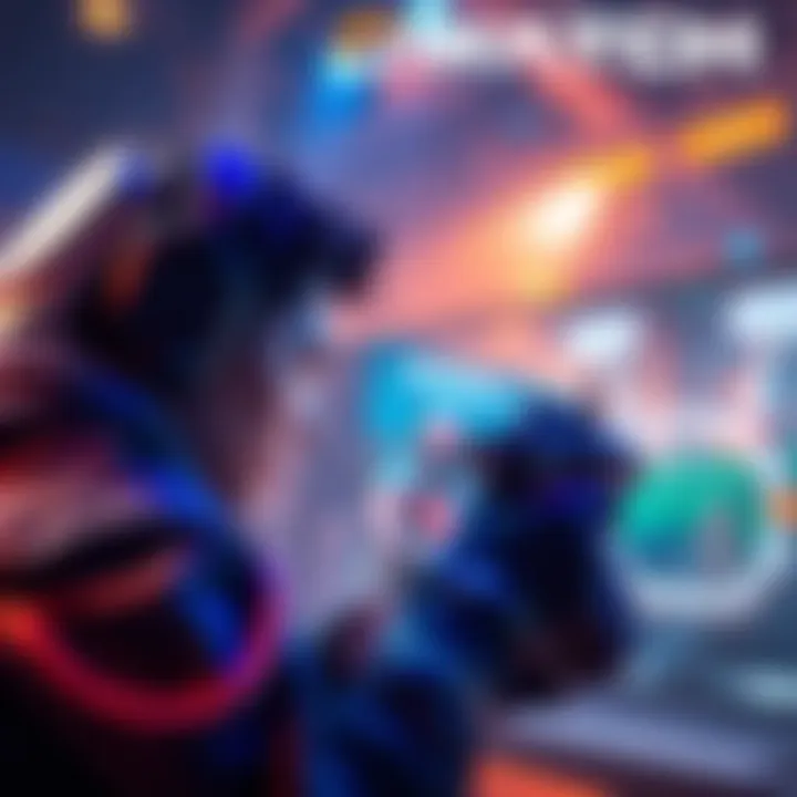 Overwatch Gameplay Mechanics A gamer focused on their screen, practicing aiming skills in Overwatch, with intense gameplay visuals in the background.
