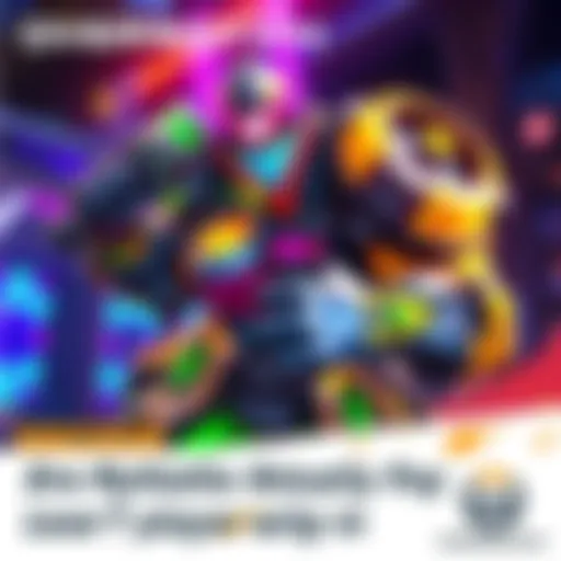 An Overwatch character wearing a colorful mythic skin with flashy designs and animations, showcasing vibrant colors and effects during gameplay.