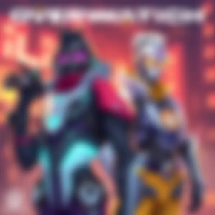 An illustration showing one hero with two unique mythic skins while another hero looks simple, highlighting the difference in customization options