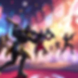 Exciting scene featuring Overwatch characters battling in a colorful arena during OWCS bootcamp stream