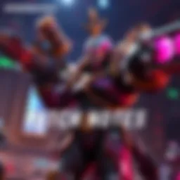 Graphic showing patch notes for Overwatch, highlighting fixes for store currency, Junker Queen stats, and gameplay improvements