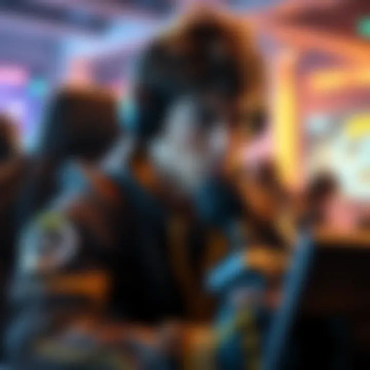 A gamer focused on playing Overwatch, showing concentration and determination while handling emotions during a ranked match.