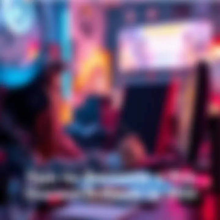 A focused gamer practicing Overwatch on a computer with gaming gear and strategy notes around them