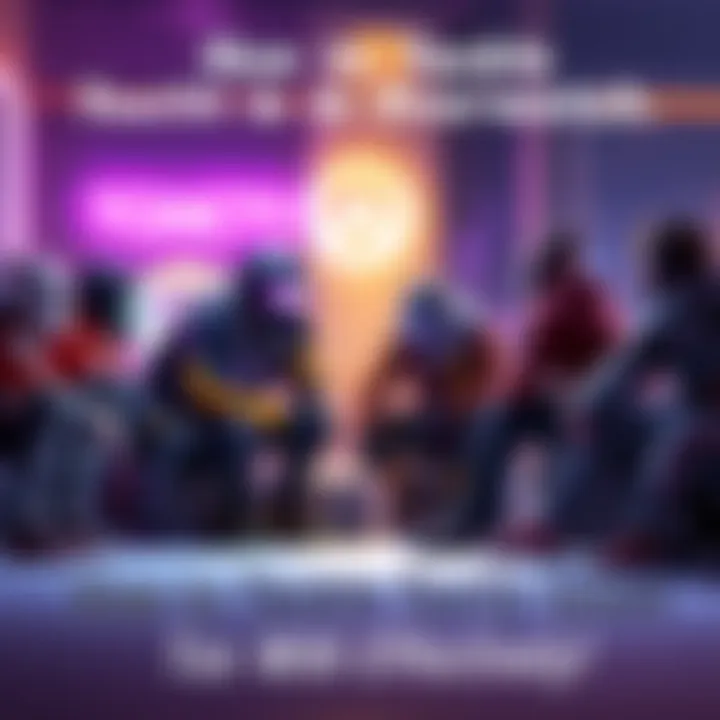 Overwatch players discussing solutions A group of Overwatch players sitting together, engaging in conversation about how to reduce toxicity in the game.