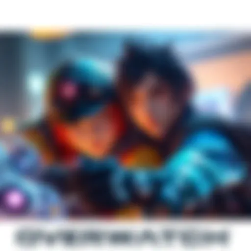 A player controlling Ana intensely focuses on the game, while their brother plays as Reinhardt, creating an exciting moment in Overwatch against a Genji character.