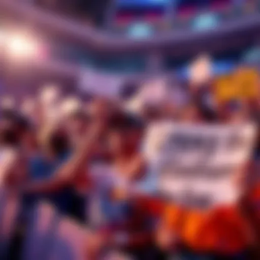 Fans calling for improvements to Overwatch Stadium Group of Overwatch fans holding signs demanding better Stadium features