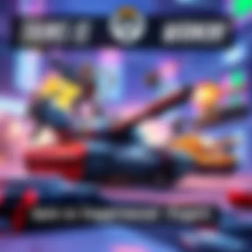 A scene showing various tank characters from Overwatch battling in a colorful game environment