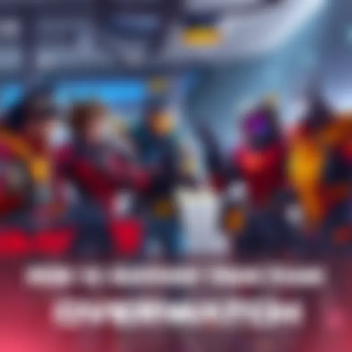 A team of diverse heroes in Overwatch discussing strategies to support each other during a game, with one hero focused on communication and teamwork.