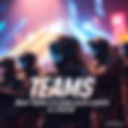 A group of esports players in action, showcasing teamwork during a match in the Overwatch League.