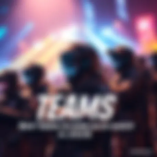 A group of esports players in action, showcasing teamwork during a match in the Overwatch League.