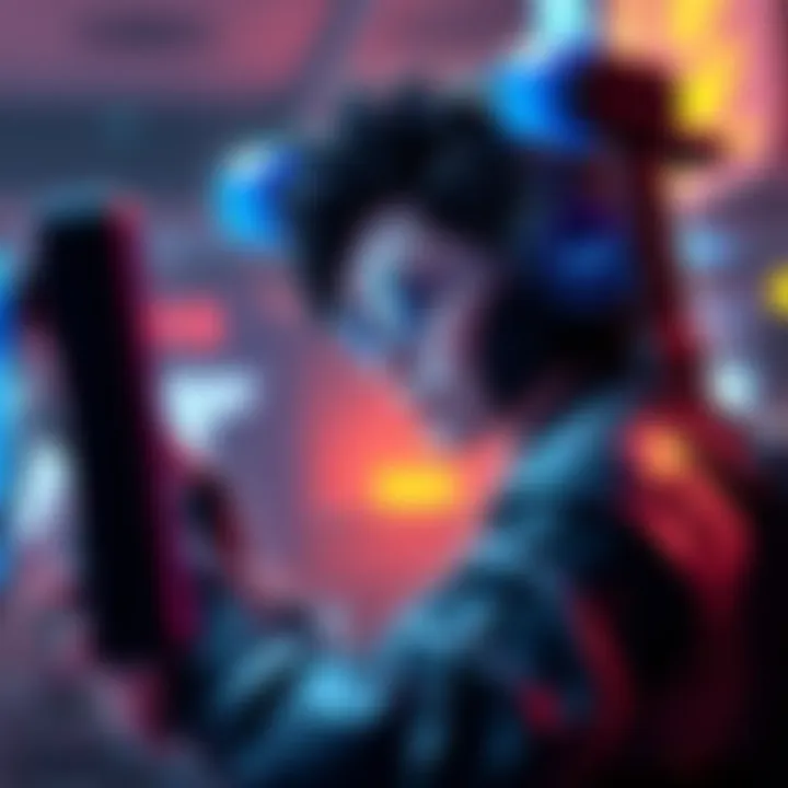 Overwatch Player Using Widowmaker A player focused on their screen playing as Widowmaker in Overwatch, showing frustration from toxic teammates
