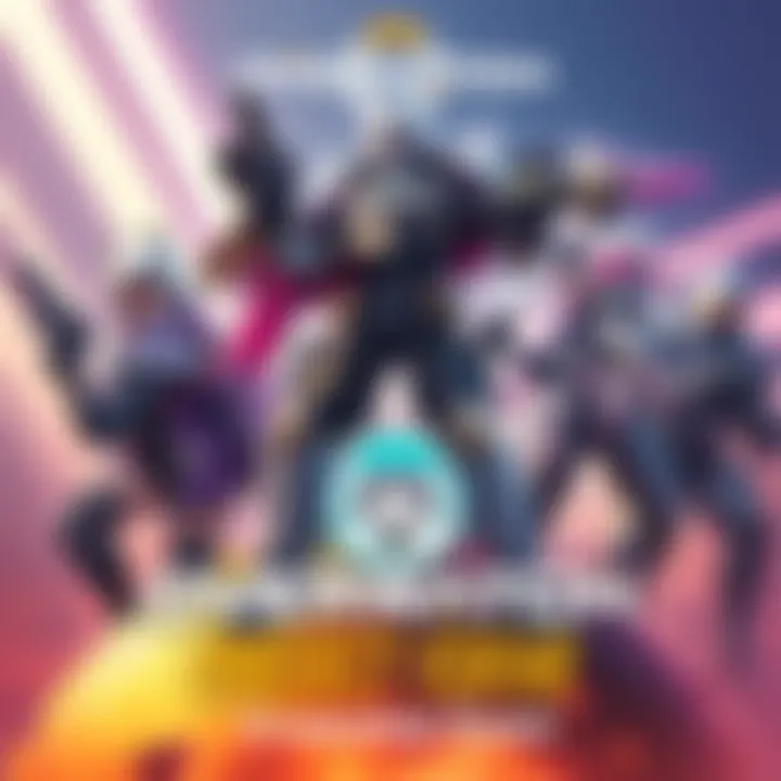 Artwork showing Overwatch characters in Project YoRHa-themed skins, featuring futuristic designs and weapons