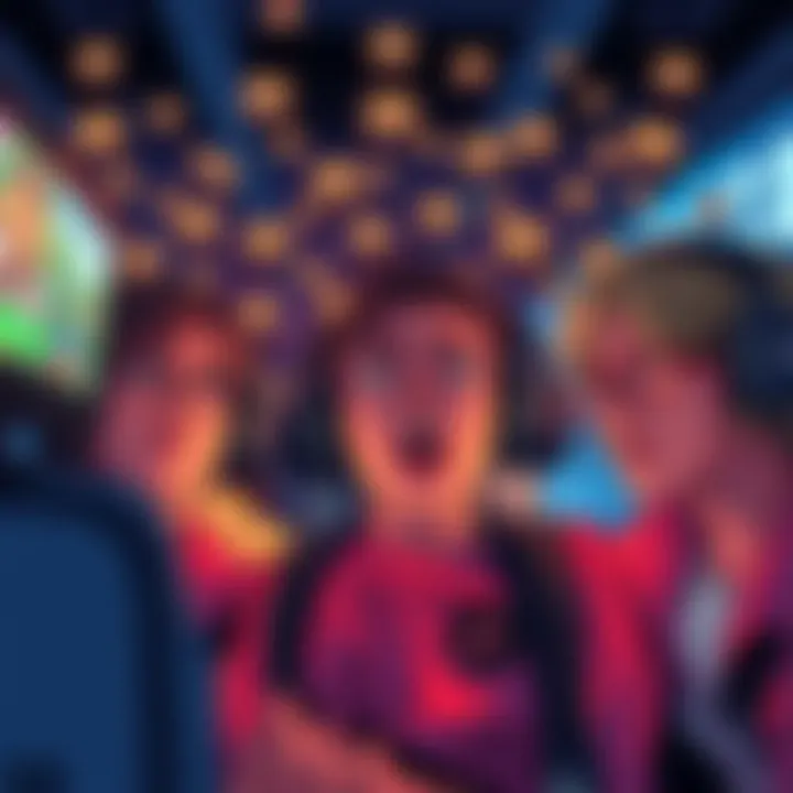 A group of gamers looking at their screens with a confused expression as numerous booster units appear on their game interface, reflecting their frustration with the game's design.