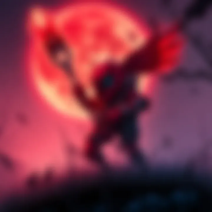 P100 Vee Badge Hunt Gamers participating in the hunt for the P100 Vee badge under a bloodmoon