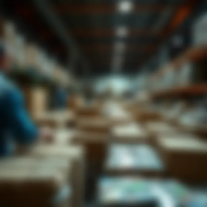 Workers packaging items into boxes on a Saturday in a warehouse