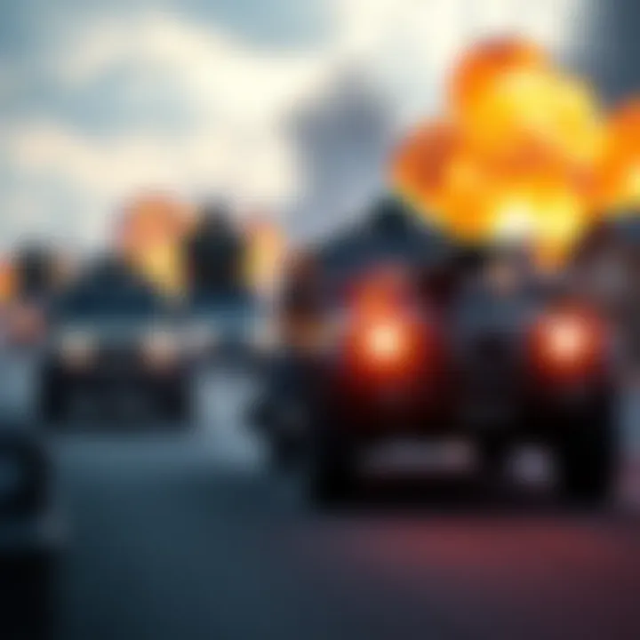A player attacking Pagan's WRATH convoy using a mounted gun car and RPG launcher during gameplay
