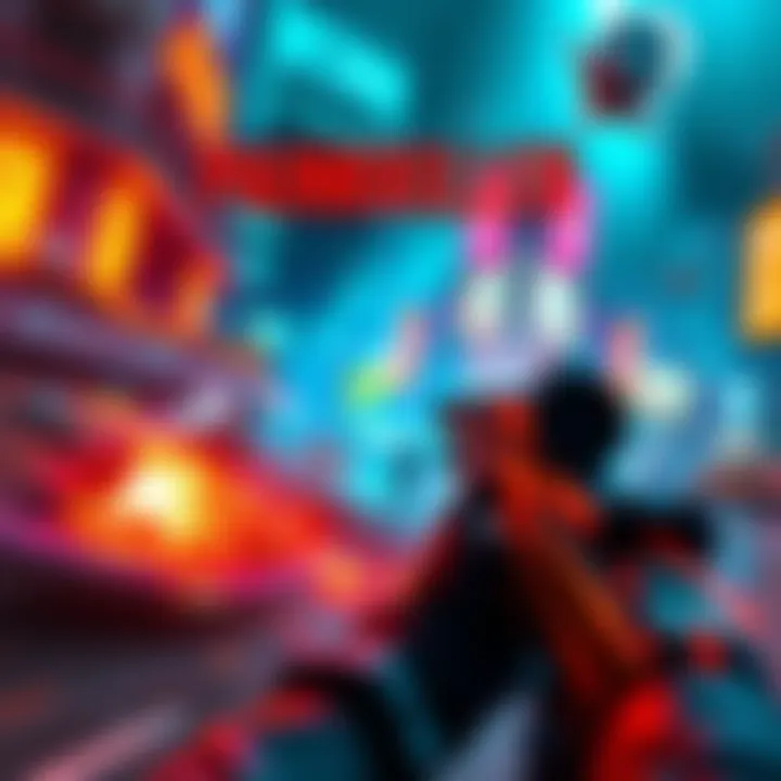 A vibrant scene showing action gameplay from Painkiller RTX with enhanced graphics and intense visual effects.