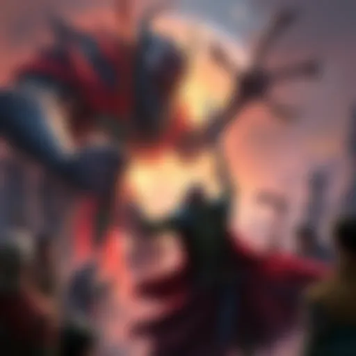 A paladin brandishing a sword confronts a looming, dark lich in a fantasy setting, surrounded by party members who look concerned.