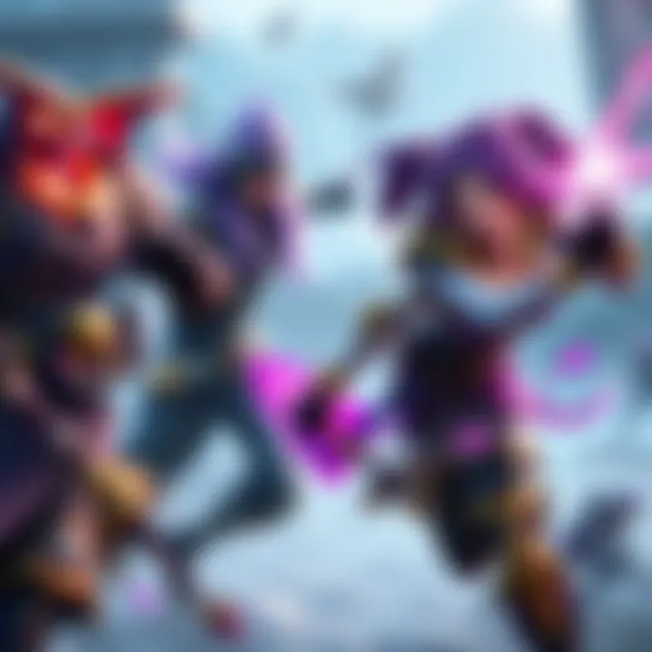 A scene showing Maeve from Paladins in an action-packed gameplay setting, highlighting her unique abilities and combat style against other characters.