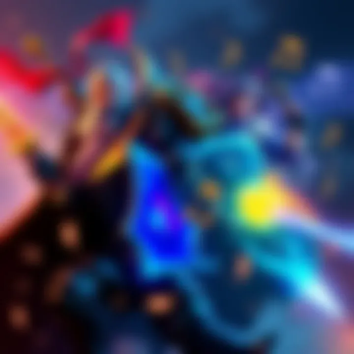 Colorful artwork depicting characters from the game Paladins engaged in battle, with musical notes referencing Beethoven in the background
