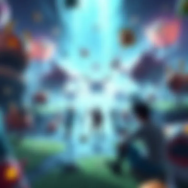 A vibrant scene featuring colorful creatures and players in Palworld 1.0 engaging in gameplay.