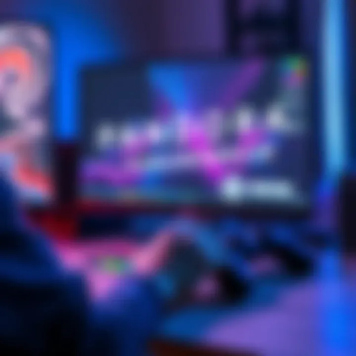 A person playing Pandora Tomorrow on a computer with a disc and a game controller on the desk
