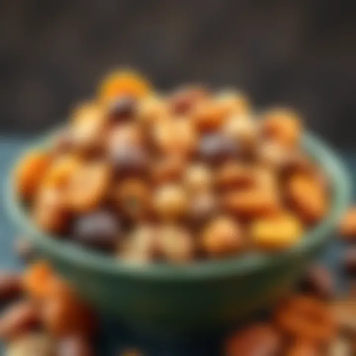 A colorful assortment of Paolo's nuts in a bowl, showcasing the unique flavors and textures of the snacks.