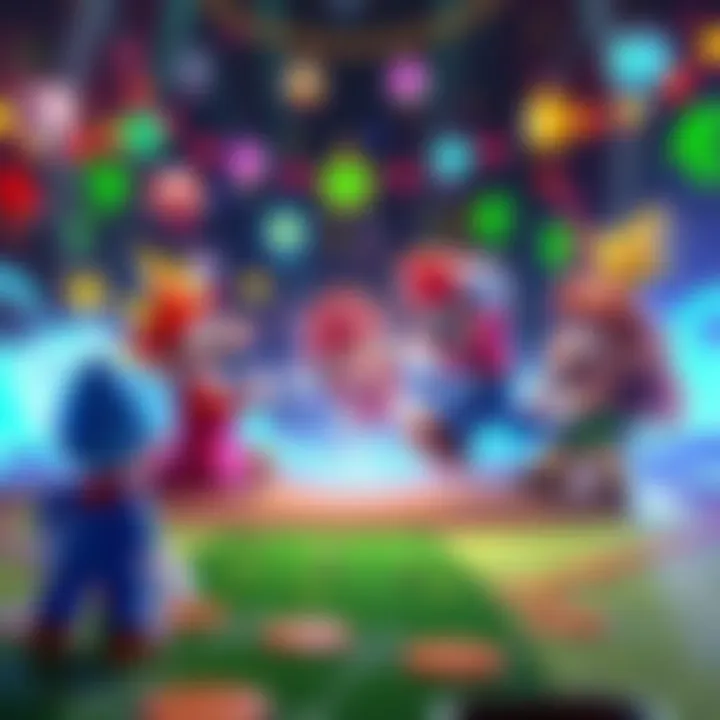 A colorful scene featuring Paper Mario characters engaging in a battle, showcasing their unique abilities and strategies.