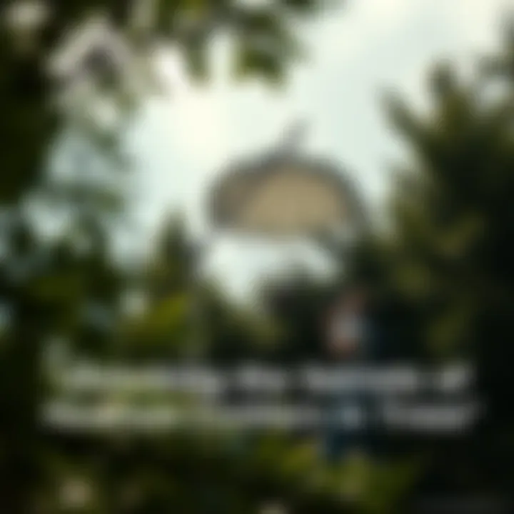 Parachute container in a tree A person trying to retrieve a parachute container from a tree using a long pole