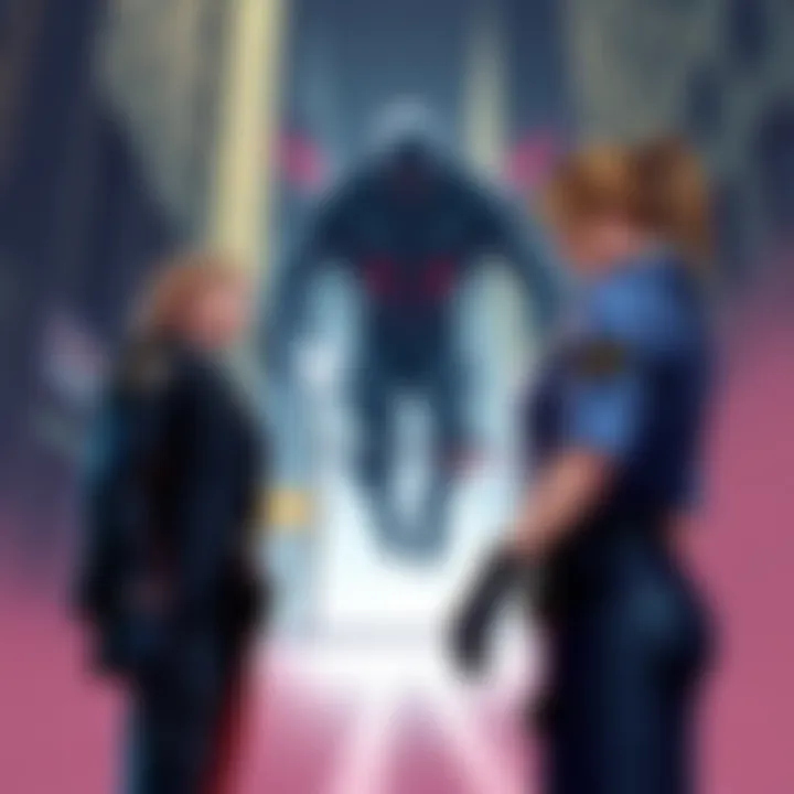 An illustration featuring Aya Brea, an NYPD officer, facing a terrifying creature in a dark urban setting, symbolizing the horror elements of Parasite Eve.