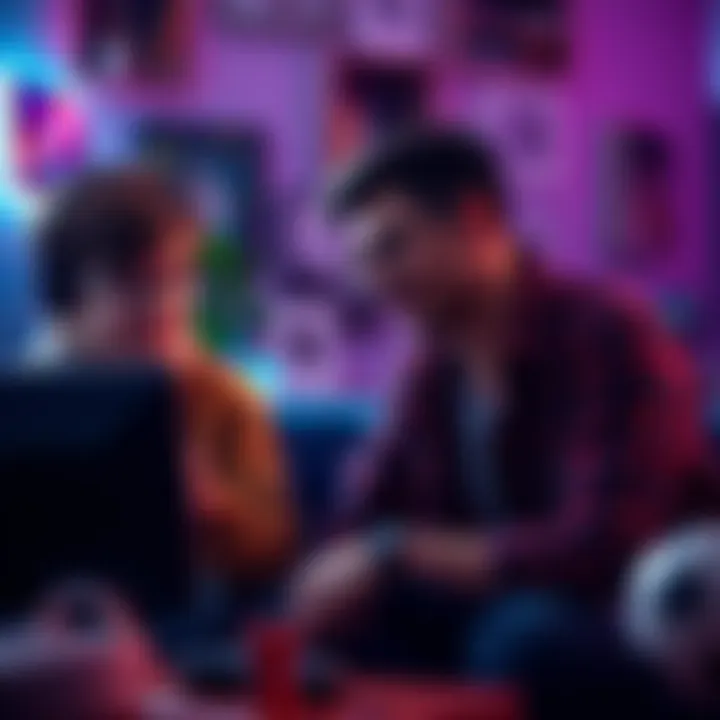 A concerned parent talks with their son about setting limits on Fortnite gaming time, showing a balance between interests and responsibilities.