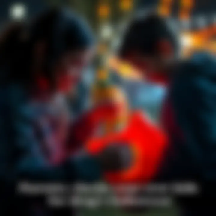 A parent inspecting a child's trick-or-treat bag for safety, looking for possible harmful items this Halloween.