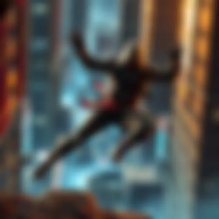 A character performing parkour in an urban setting, showcasing RPG-like mechanics from Black Flag Resynced.