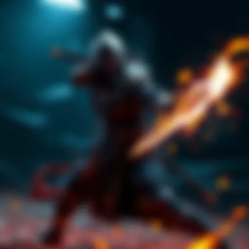 Parry Mechanic in Action A warrior character poised to parry an incoming attack in a dark, stylized environment, showcasing the intensity of parry-based gameplay.