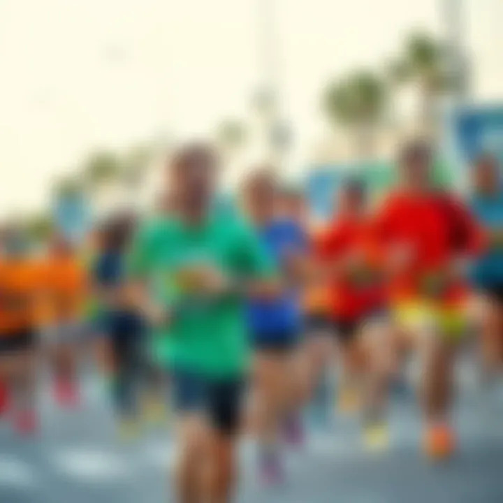 Participants Running in Clean Lil 5k A group of enthusiastic runners enjoying the Clean Lil 5k event, showcasing a lively atmosphere with colorful shirts and smiles.