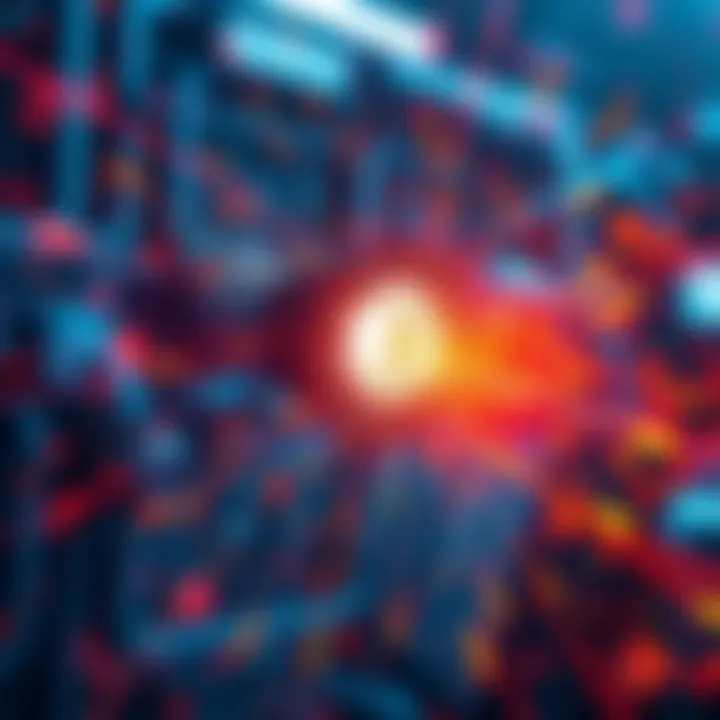 A modern particle cannon emitting beams, showcasing advanced technology in scientific research