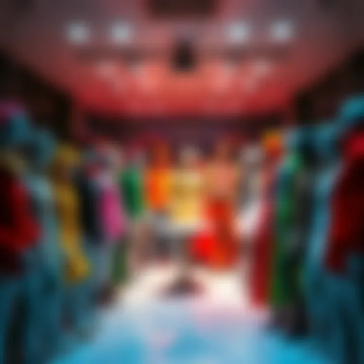 A party room filled with various mannequins in colorful outfits, creating an unusual atmosphere for gatherings.