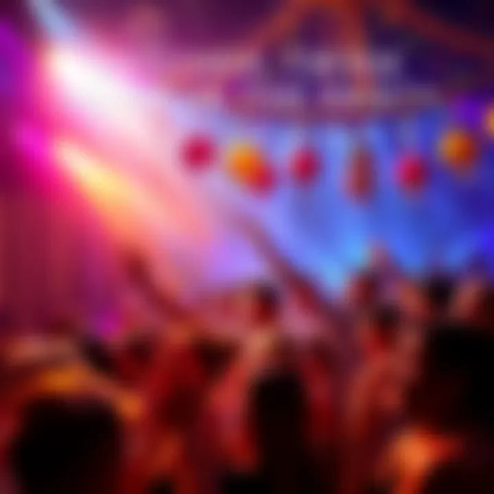 A lively party with colorful decorations and a new twink joining the crowd, bringing excitement and energy to the scene.