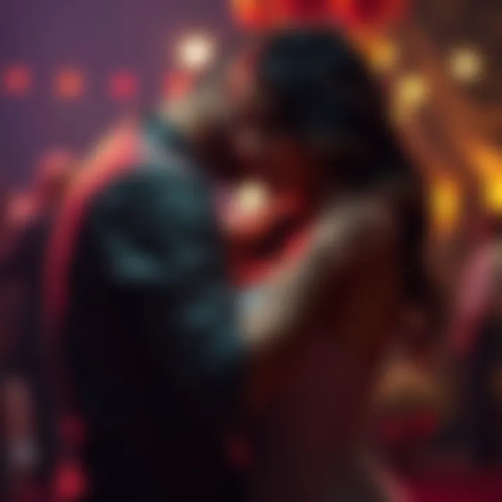 A couple sharing a romantic and passionate embrace, expressing deep emotional connection.