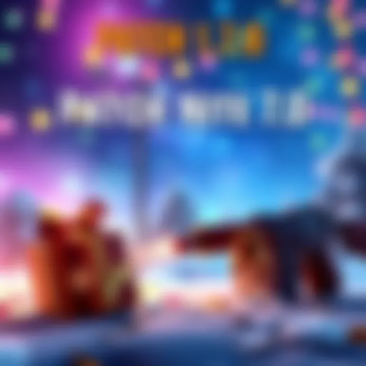 New skill tree reset option, festive items, and weapon balance changes shown on a colorful background