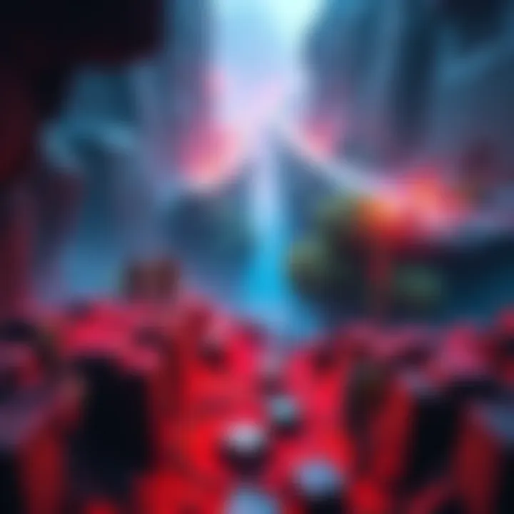 Characters navigating a game world with various paths and obstacles