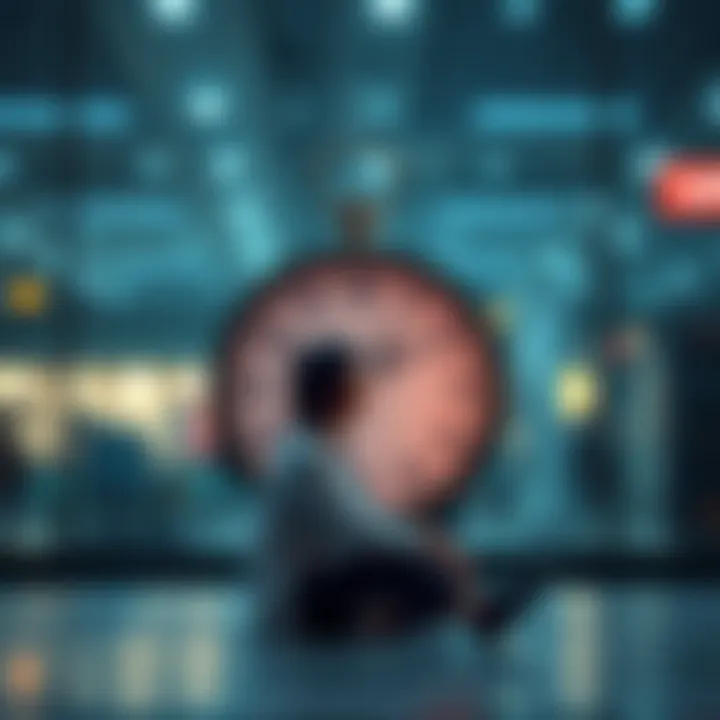 Clock and a calm person A person sitting peacefully by a clock, symbolizing patience in a busy world