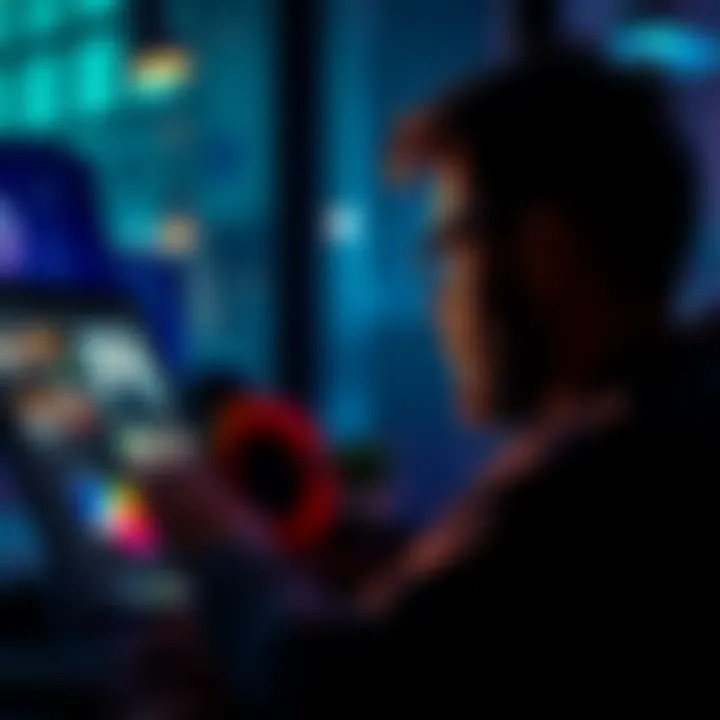 A person contemplating a Patreon subscription, looking at a laptop screen showing content from a channel.