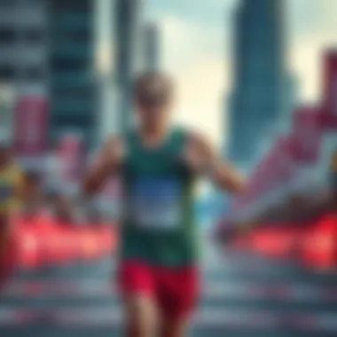 Paul Tassi crossing the finish line of a marathon, showing a look of determination and accomplishment.