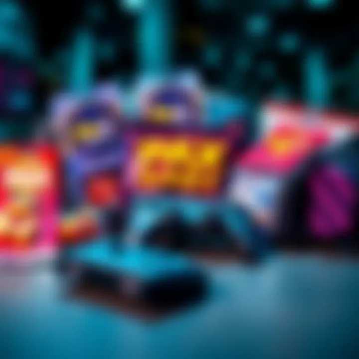 Various gaming supplies and essentials for PAX East including badges, snacks, and a game controller.